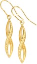 9ct-Gold-Diamond-Cut-Twist-Pointed-Hook-Drop-Earrings Sale