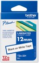 Brother-TZe-231-Laminated-Tape-12mm-x-8m-Black-on-White Sale