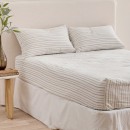 Linen-Cotton-Stripe-Fitted-Sheet-Separates-by-Habitat Sale