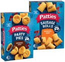 Patties-Classic-Sausage-Rolls-or-Party-Pies-12-Pack Sale