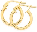 9ct-Gold-3x10mm-Square-Tube-Hoop-Earrings Sale