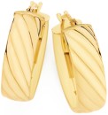 9ct-Gold-6x15mm-Half-Round-Twist-Hoop-Earrings Sale