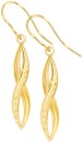 9ct-Gold-Diamond-Cut-Twist-Pointed-Hook-Drop-Earrings Sale
