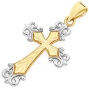 9ct-Gold-Two-Tone-Cross-Pendant Sale