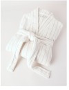 Vue-Pinstripe-Bathrobe-Caramel Sale