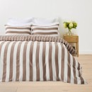 Stripe-Linen-Cotton-Reversible-Quilt-Cover-Set-King-Bed-Tan-and-Off-White Sale