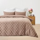 Check-Stonewashed-Australian-Grown-Cotton-Quilt-Cover-Set-King-Bed-Mocha Sale