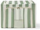 Linen-Look-Collapsible-Box-with-Window-Large-Green-Stripe Sale