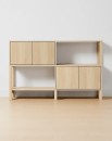 Sadie-Wide-Bookshelf-with-Doors-Light-Oak Sale