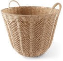 Round-Herringbone-Paper-Rope-Basket-Natural Sale