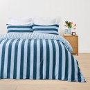Stripe-Linen-Cotton-Reversible-Quilt-Cover-Set-King-Bed-Blue Sale