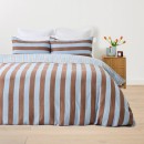 Stripe-Linen-Cotton-Reversible-Quilt-Cover-Set-King-Bed-Blue-and-Tan Sale