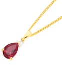9ct-Gold-Created-Ruby-Diamond-Pendant Sale
