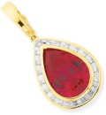 9ct-Gold-Created-Ruby-Diamond-Pear-Shape-Pendant Sale
