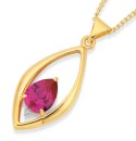 9ct-Gold-Created-Ruby-Diamond-Pendant Sale