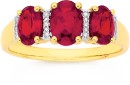 9ct-Gold-Created-Ruby-Diamond-Ring Sale