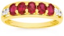 9ct-Gold-Created-Ruby-Diamond-Ring Sale