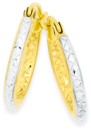 9ct-Gold-Two-Tone-10mm-Diamond-cut-Hoop-Earrings Sale