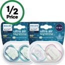 Avent-Ultra-Air-Nighttime-Soother-0-6-or-6-18-Months-Pk-2-Assorted Sale