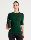 Basque-Short-Sleeve-Crew-Knit-Dark-Green Sale