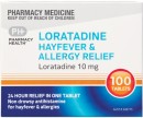 Pharmacy-Health-Loratadine-Hayfever-Allergy-Relief-100-Tablets Sale