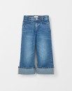 Denim-Folded-Up-Hem-Wide-Leg-Jeans Sale