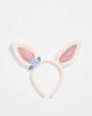 Kids-Shearling-Crochet-Flowers-Bunny-Ears-Headband Sale