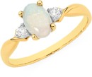 9ct-Gold-White-Opal-Diamond-Ring Sale
