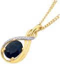 9ct-Gold-Black-Sapphire-Diamond-Pendant Sale
