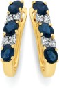 9ct-Gold-Natural-Sapphire-Diamond-Hoop-Earrings Sale