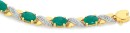 9ct-Gold-Natural-Emerald-Diamond-Oval-Cut-Kiss-Bracelet Sale