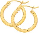 9ct-Gold-2x10mm-Diamond-Cut-Hoop-Earrings Sale