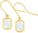 9ct-Gold-Mother-of-Pearl-Rectangle-Hook-Drop-Earrings Sale