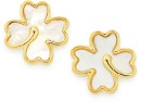 9ct-Gold-Mother-of-Pearl-Clover-Stud-Earrings Sale