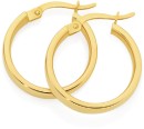 9ct-Gold-4x15mm-Polished-Hoop-Earrings Sale