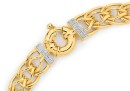 9ct-Gold-20cm-Solid-Diamond-Set-Bolt-Ring-Bracelet Sale