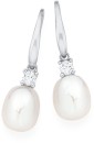 Sterling-Silver-Pearl-Cubic-Zirconia-Drop-Earrings Sale