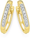9ct-Gold-Diamond-Bar-Set-Huggie-Earrings Sale