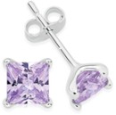Sterling-Silver-Cubic-Zirconia-Square-Stud-Earrings Sale