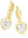 9ct-Gold-Cubic-Zirconia-Heart-Huggie-Earrings Sale