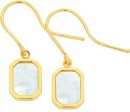 9ct-Gold-Mother-of-Pearl-Rectangle-Hook-Drop-Earrings Sale