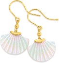 9ct-Gold-Mother-Of-Pearl-Fan-Hook-Drop-Earrings Sale