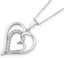 Sterling-Silver-Cubic-Zirconia-Twin-Open-Heart-Pendant Sale
