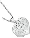 Sterling-Silver-Cubic-Zirconia-Fancy-Scroll-Heart-Locket Sale