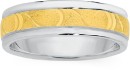 9ct-Gold-Sterling-Silver-Mens-Wave-Patterned-Gents-Ring Sale
