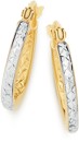 9ct-Gold-Two-Tone-10mm-Diamond-Cut-Hoop-Earrings Sale