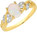 9ct-Gold-White-Opal-and-Diamond-Ring Sale