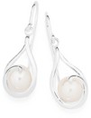 Sterling-Silver-Pearl-Swirl-Drop-Hook-Earrings Sale