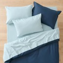 Flannelette-Bed-Sheet-Set-Chambray Sale