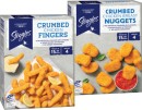 Steggles-Crumbed-Chicken-Fingers-Nuggets-or-Dino-Snacks-400g Sale
